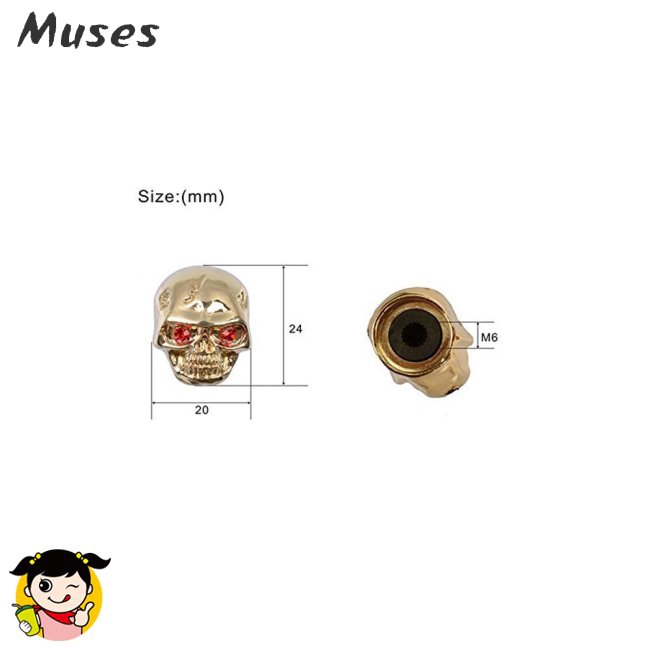 Muse07 4 pcs Skull Head Knob Volume Tone Control Knob for Guitar