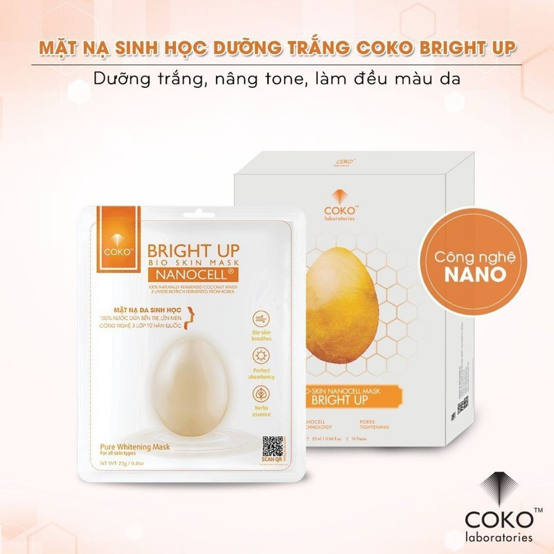 MẶT NẠ SIÊU DƯỠNG TRẮNG COKO BRIGHT UP