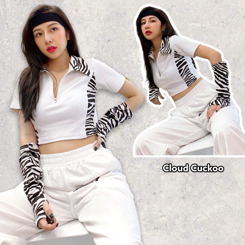 Áo Crop top Tay Có Thể Tách Rời Phong Cách Zebra - Mã Số: CR0120