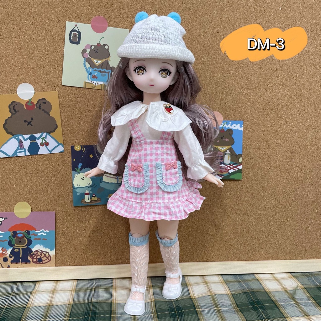 Búp Bê BJD 1/6 Cao 30cm Mắt 3D Đẹp Trong Trang Phục Dễ Thương