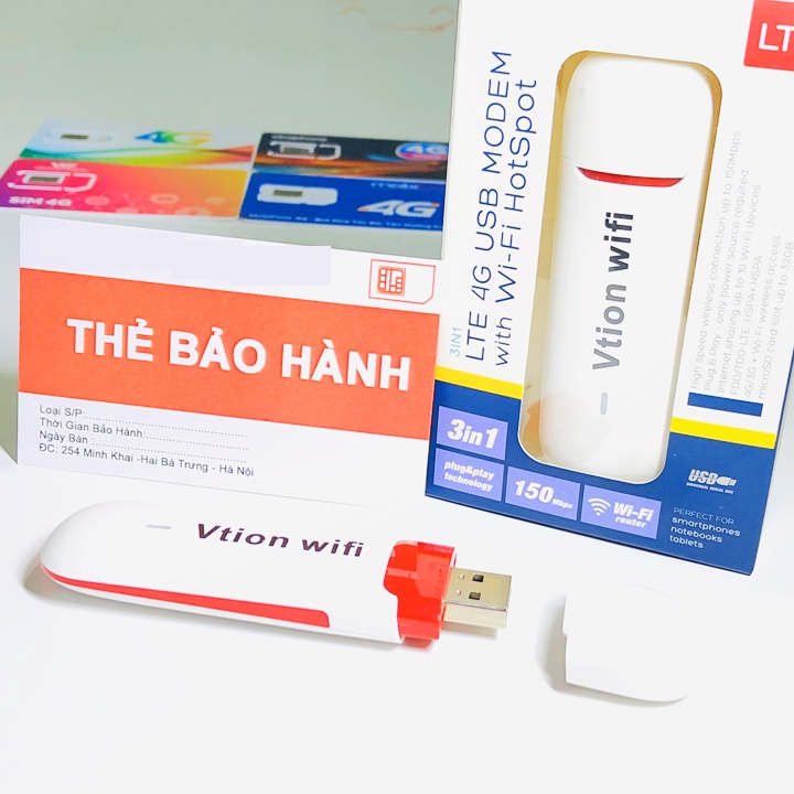  Usb phát wifi từ sim 3g /4g Vtion chính hãng huawei bảo hành 6 tháng