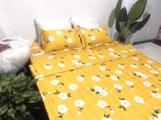 Bộ 5 Món Hè Cotton Poly Mẫu Hoa Cúc Vàng