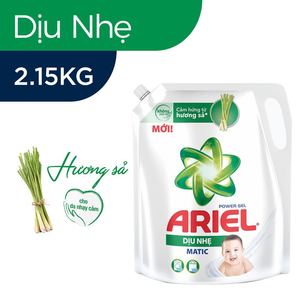 Nước giặt Ariel dịu nhẹ cho da nhạy cảm túi 2.15kg