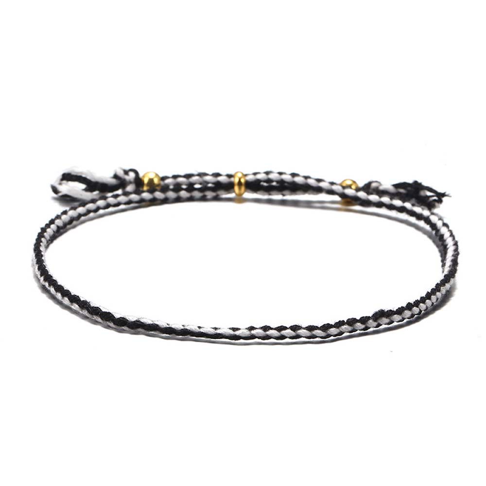Vòng đeo tay dây bện polyester nhiều màu phong cách Bohemian kiểu Hàn cá tính dành cho nữ