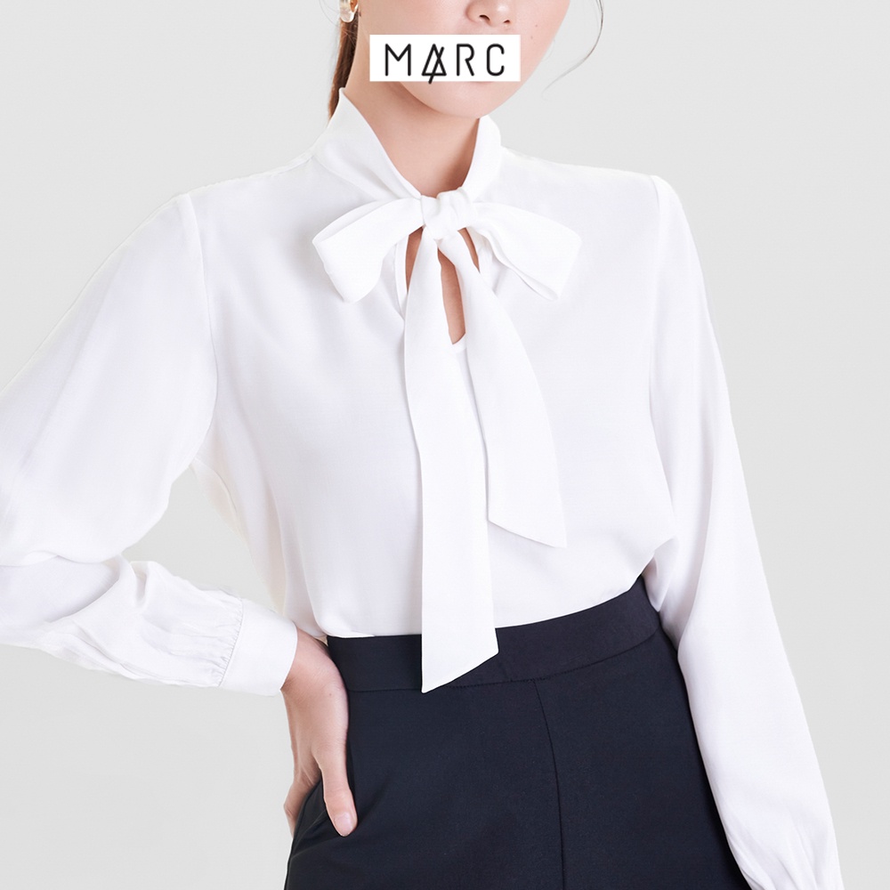 Áo kiểu sơ mi nữ MARC FASHION tay dài thắt nơ