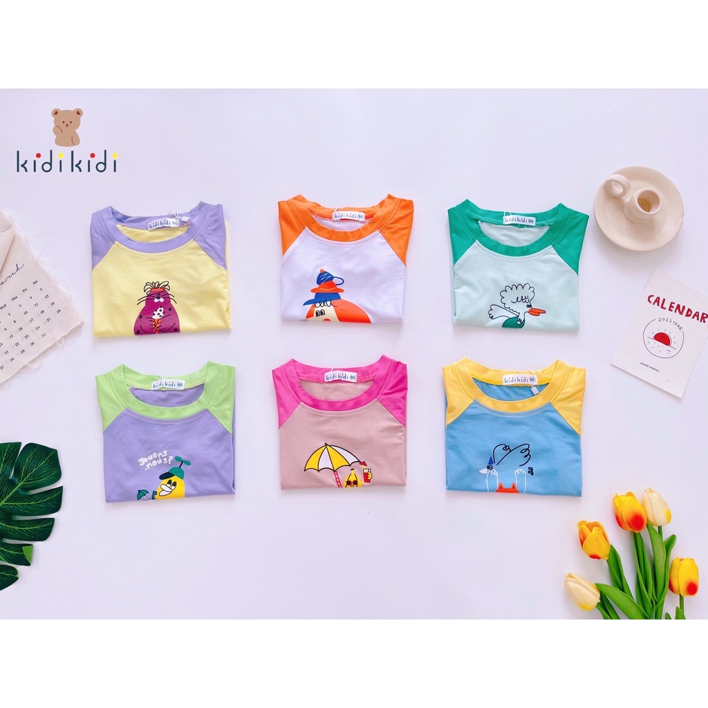[Bé 7-30kg] Bộ tay ngắn quần dài thun lạnh ráp lăng in hình Minky Mom cho bé trai bé gái ( hàng chuẩn loại 1)