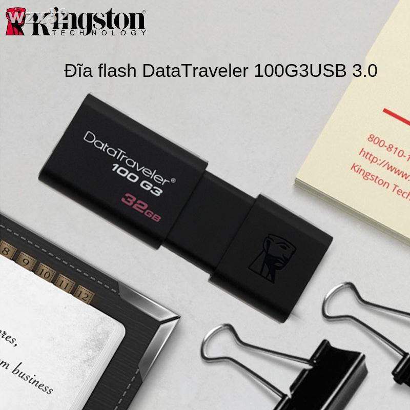 ■♘◇Kingston U Disk 32g Tốc độ cao USB3.0 Business DT100G3 64g Văn phòng sinh viên 128g Ổ đĩa flash USB chính hãng