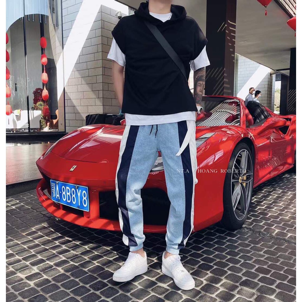 QUẦN GIÓ XANH PHA TRẮNG / HOANG ROBERTO STORE