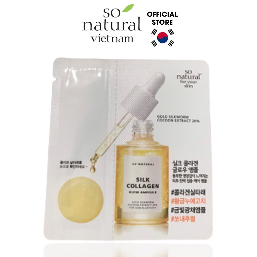 Serum dưỡng da Silk Collagen Glow Ampoule căng bóng So Natural 2,5ml/gói