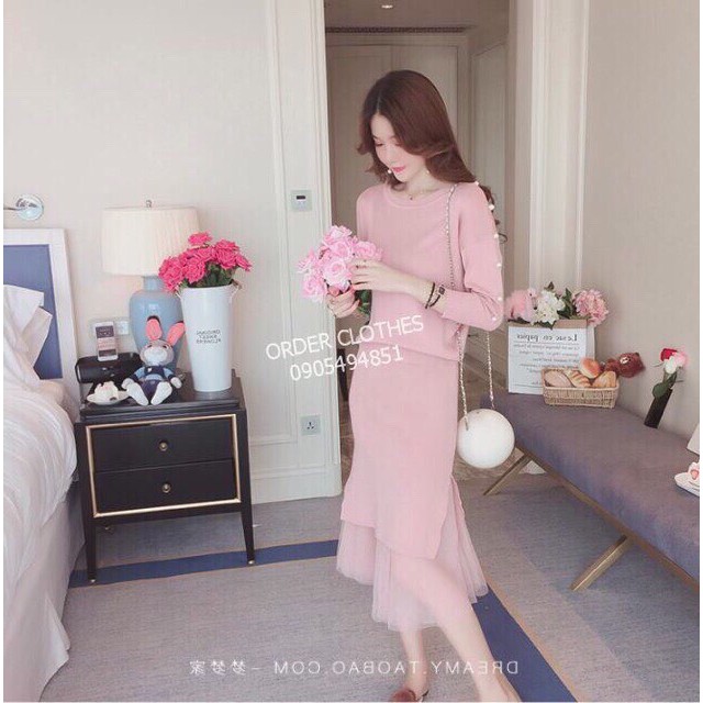 Đầm Nữ Len Mùa Đông Quảng Châu Cao Cấp Bin Sports XH001
