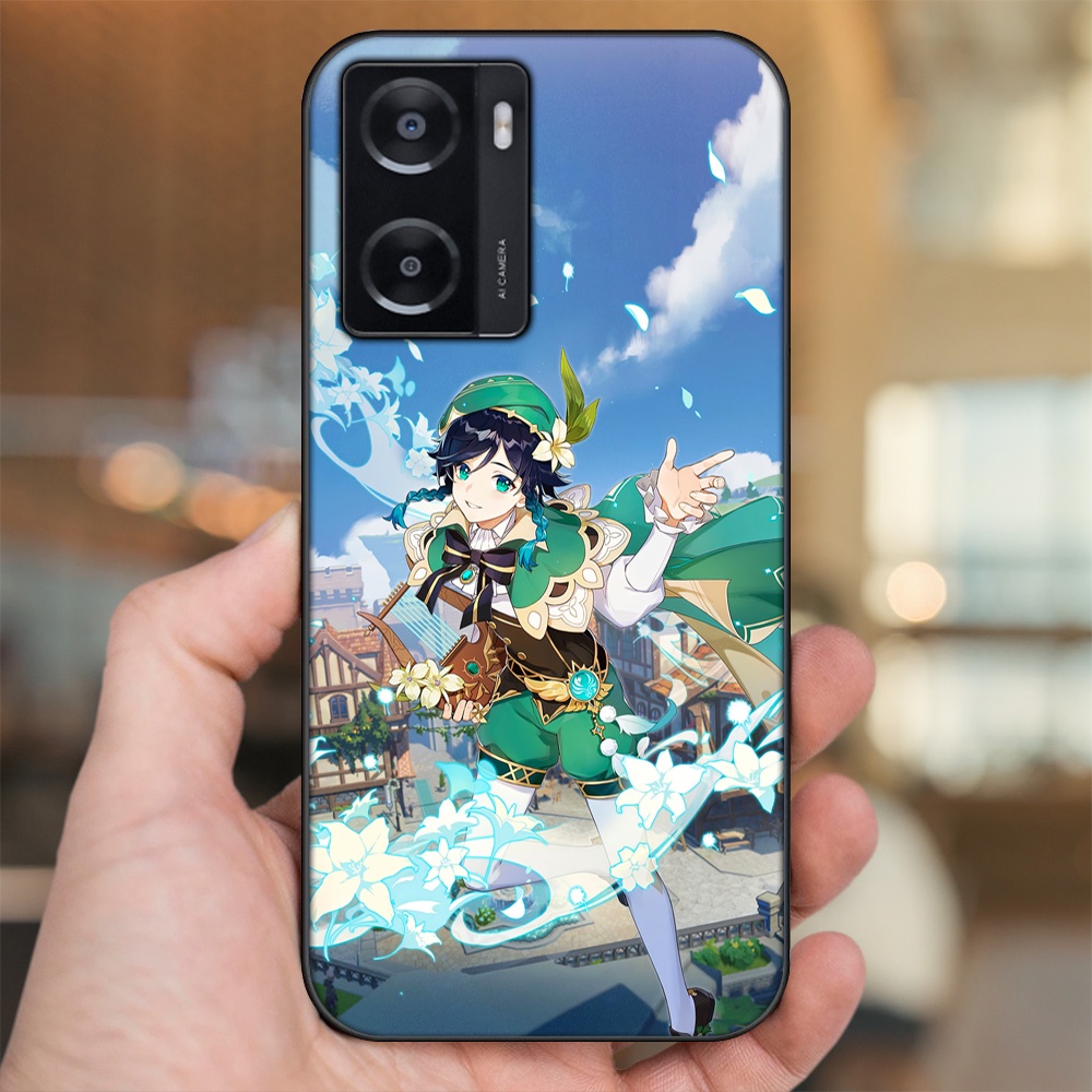 Ốp lưng Oppo A57 4G viền đen in hình Venti Genshin Impact