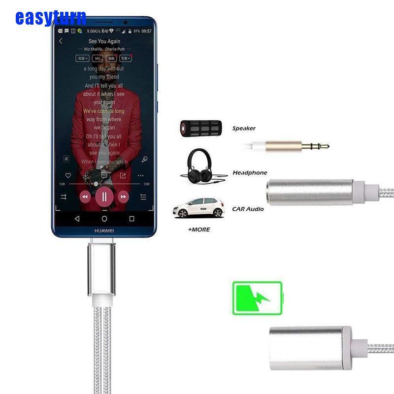 Bộ chuyển đổi âm thanh type c sang jack 3.5mm 2 trong 1