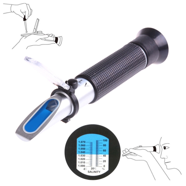 Handheld Refractometer for Marine Aquarium Fish Tank Salinity Testing Salt Meter