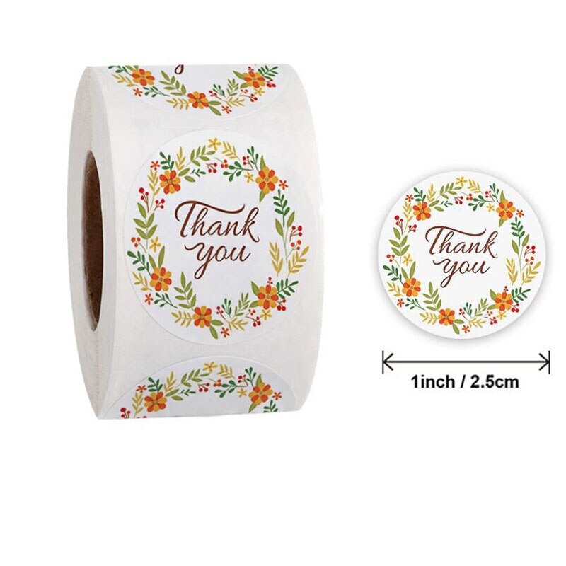 Set 500 Miếng Dán 25mm Chữ Thank You Dùng Để Trang Trí