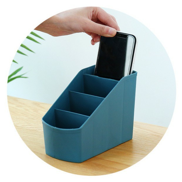 Hộp nhựa đa năng ngăn đựng đồ siêu xinh, kệ đựng đồ mini Khay 4 ngăn đa năng đựng mỹ phẩm cắm bút điều khiển điện thoại