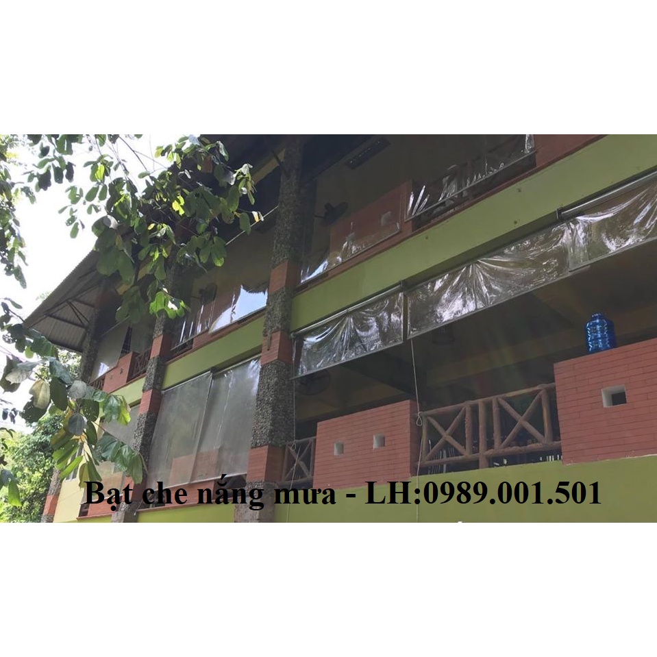 Bạt tự cuốn PVC trong suốt, đầy đủ phụ kiện