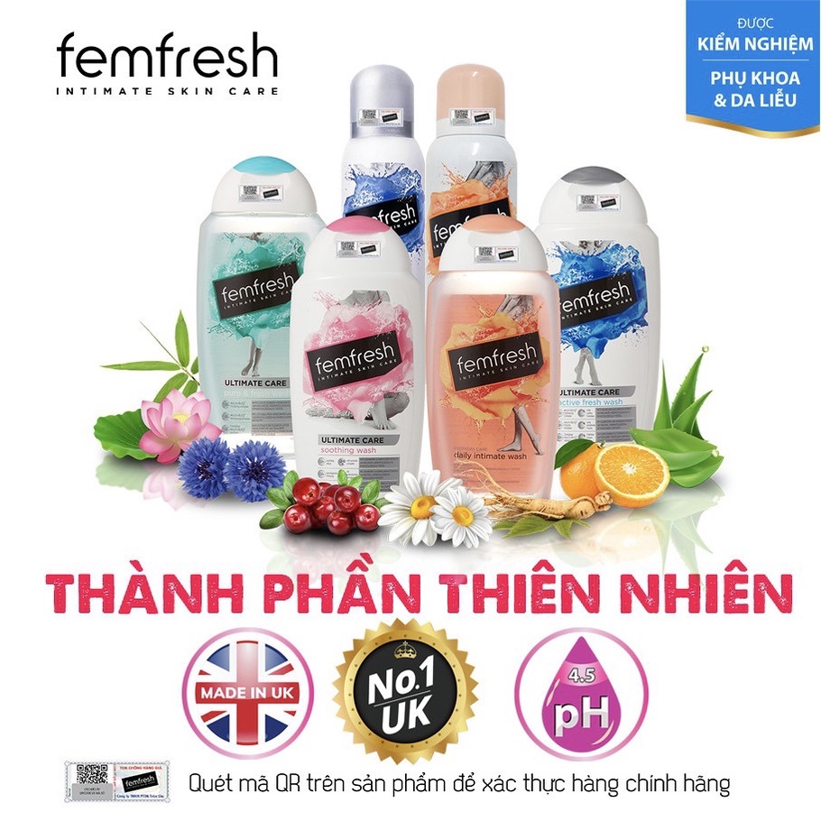 Dung dịch vệ phụ nữ Femfresh Daily Intimate Wash Anh Quốc 150ml/ 250ml [NHẬP KHẨU CHÍNH HÃNG 100%]