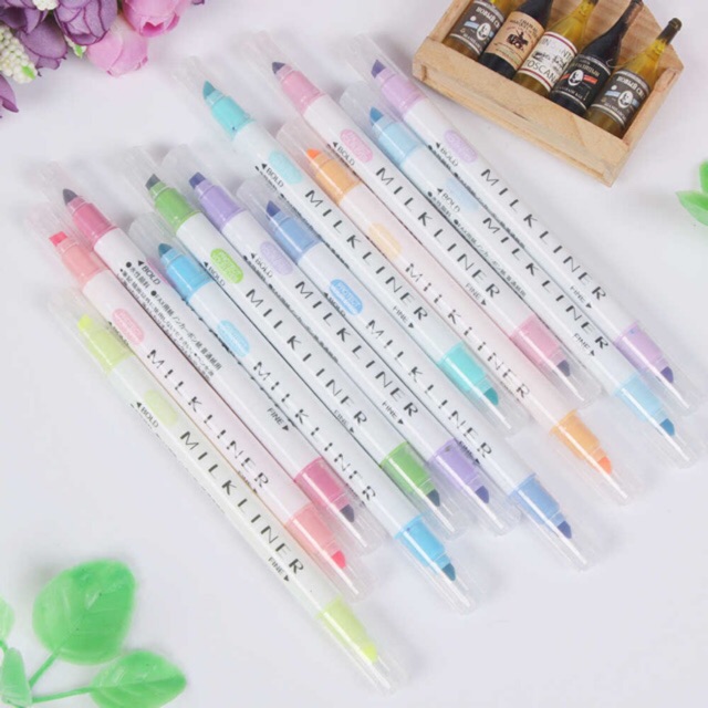 SIÊU RẺ - Bút dạ quang highlighter MilkLiner hai đầu cực chất - CÓ SẴN