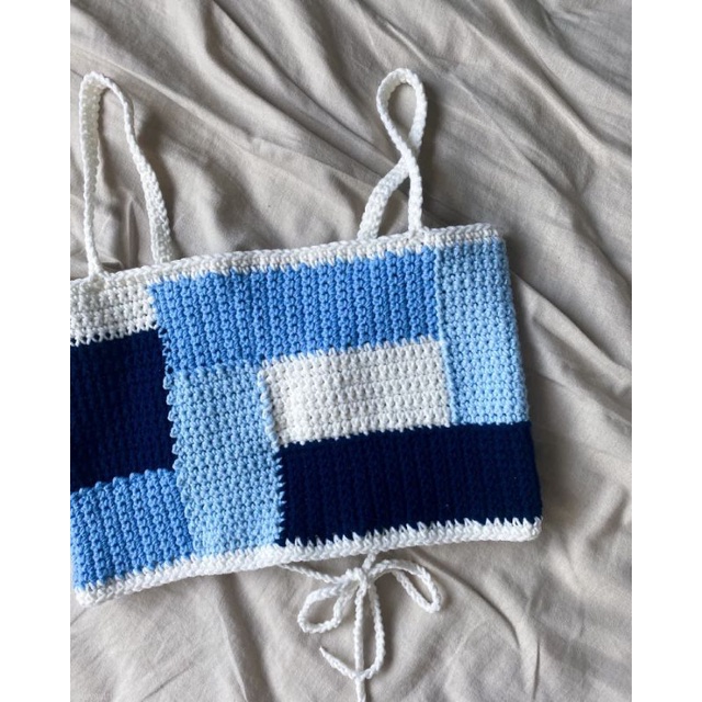 Crochet croptop sea / áo croptop len handmade