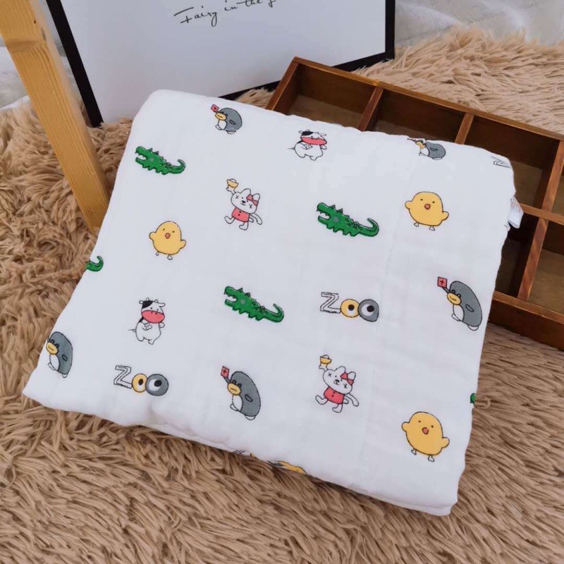 (Chọn mẫu) BooBoo Baby- Chăn xô cotton 4 lớp FREESHIPkích thước 1.1mx1.1m bo viền siêu đẹp❤️đóng túi zip