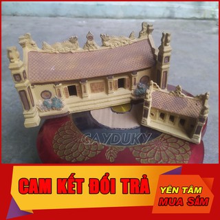 Tượng mini Đình Làng Bắc Bộ gốm sứ Bát Tràng làm mô hình trang trí tiểu cảnh, trang trí bể cá