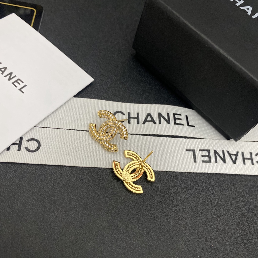 Bông Tai Hình Chữ C Đính Kim Cương Giả Mạ Vàng Thời Trang Dành Cho Nữ 2022