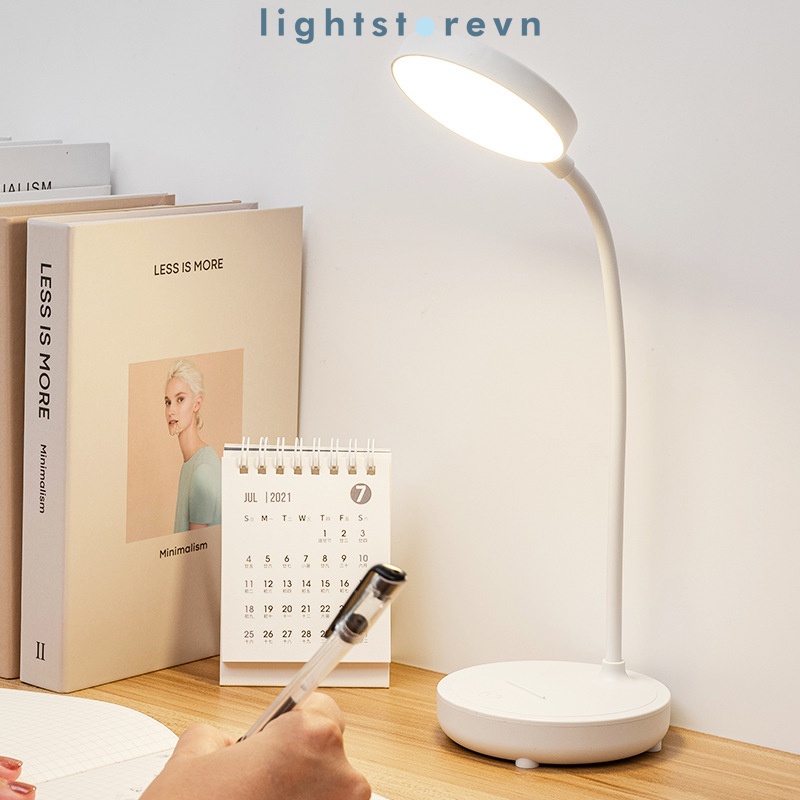 Đèn bàn học sinh LED cảm ứng ba chế độ ánh sáng, đèn học để bàn chống cận có pin tích điện mini nhỏ gọn DB25
