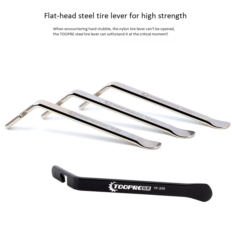 TOOPRE 3Pcs Road Bike Tire Lever Stainless Steel Repair Tool Black