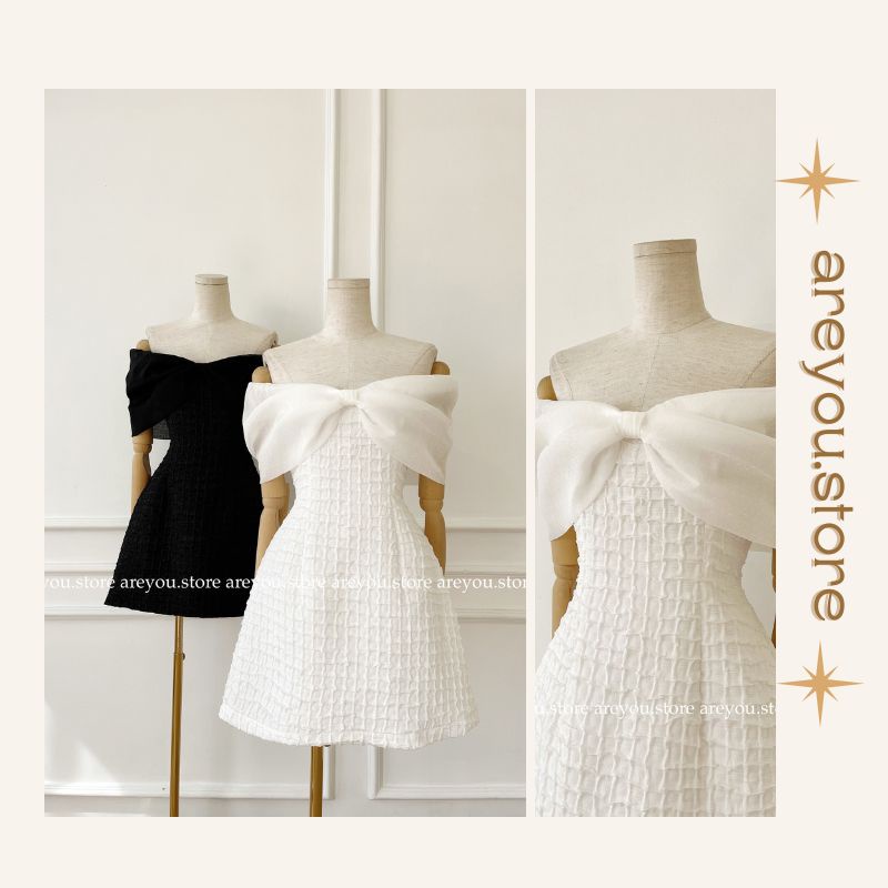 ĐẦM TRỄ VAI PHỐI XỐP_ Dáng váy A xòe nhẹ_ areyou.store
