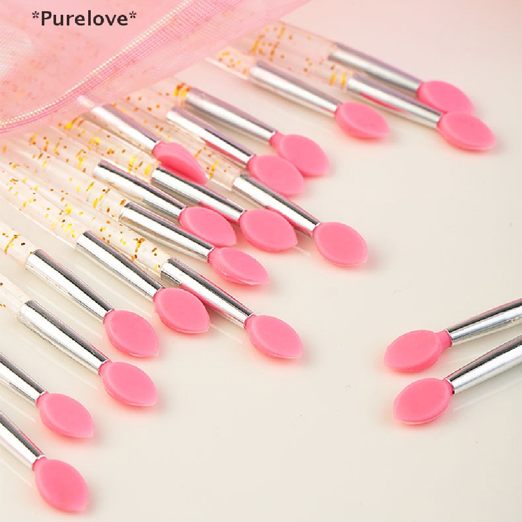 Set 10 Cọ Trang Điểm Mắt Môi Đầu Silicon Mềm Tiện Lợi