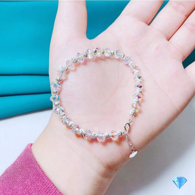 Lắc tay pha lê bạc lấp lánh 6LI