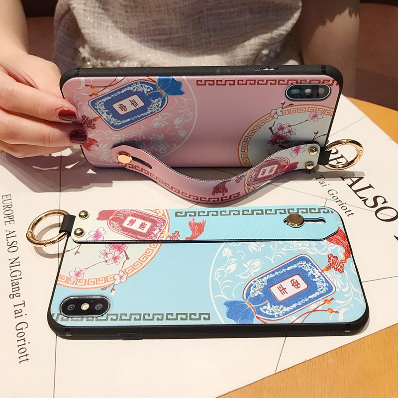 <Samsung case>phone cover red blue flower Samsung S21 Ultra S20FE S20 Ultra S20 Plus S20 S10 Plus S10 S9 Plus S8 Plus NOTE8 9 10 pro note 20 ultra Wristband Holder Back case