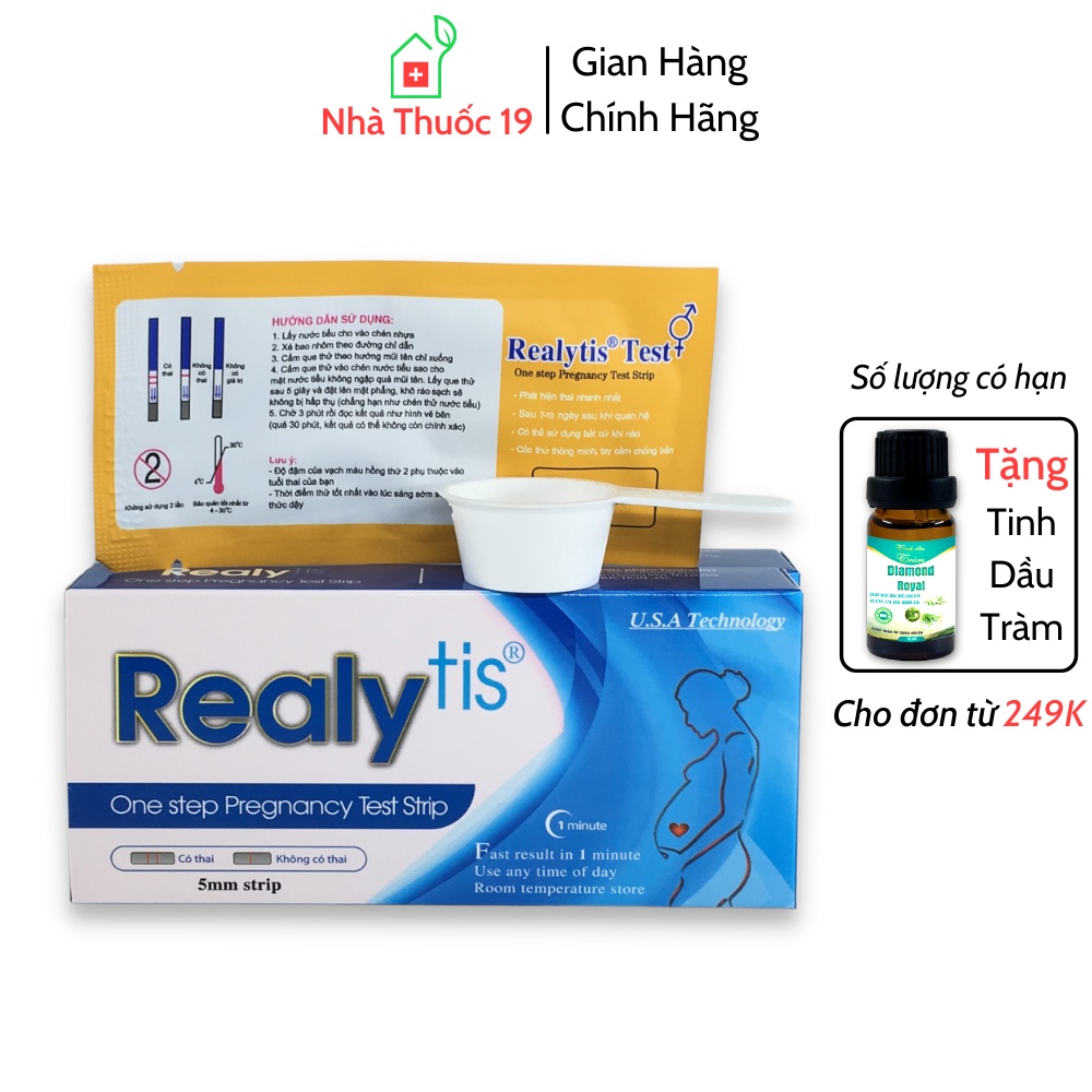 [Che Tên] Que thử thai Realy tis, Que thử thai giúp phát hiện có thai sớm cho kết quả Nhanh - Chính xác - Tiện lợi