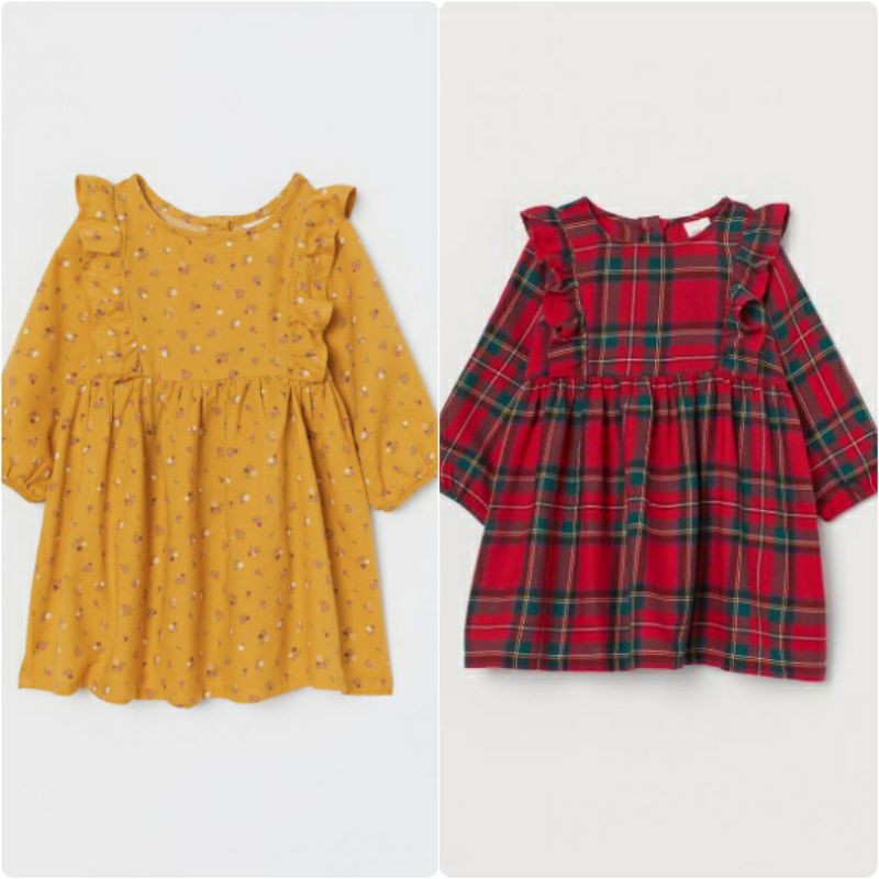 Váy thô dài tay H.M US A.uth size 6/9m đến 3/4y