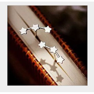 Bông tai 1 dãy ngôi sao xi bạc 925 trắng sáng dễ thương - shop kỳ lân