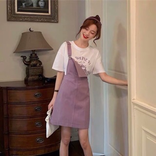 SET ÁO THUN IN KÈM ĐẦM YẾM TÍM