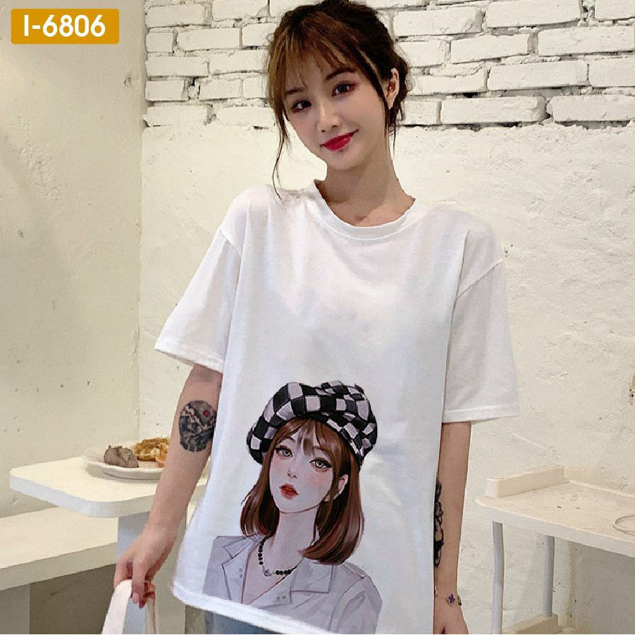 Áo thun nữ tay lỡ fom  IN HÌNH CÔ GÁI SIEU HOT , rẻ đẹp , áo thun unisex  giá gốc tận xưởng