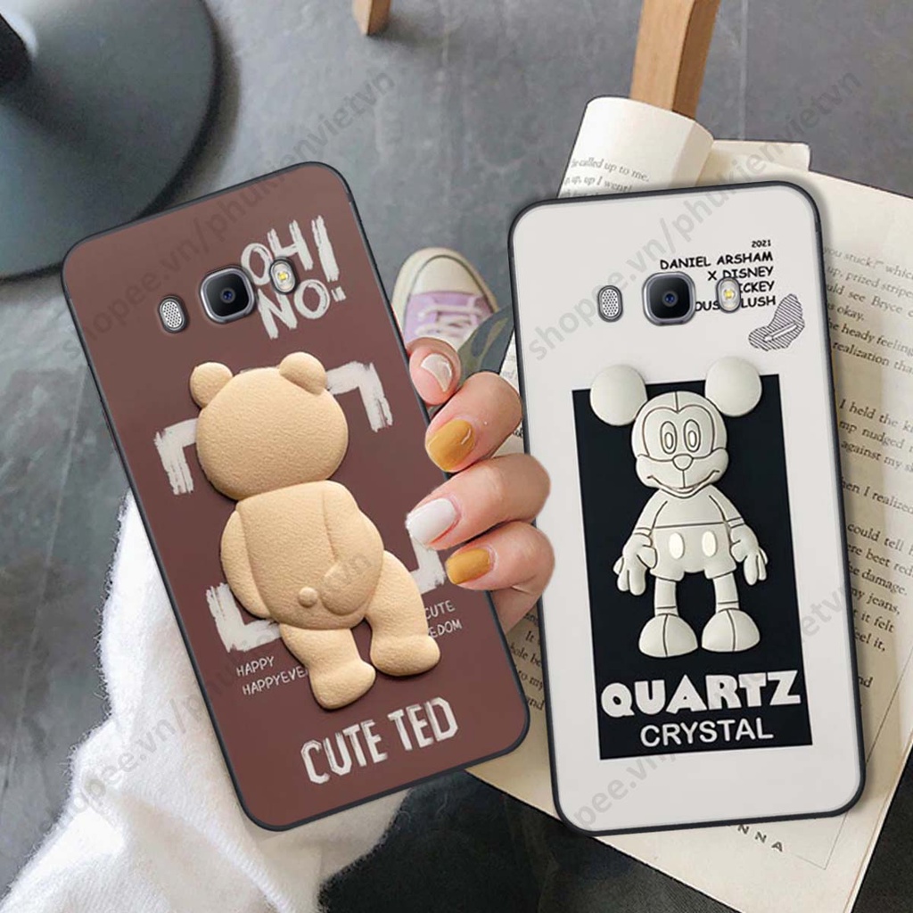 Ốp lưng Samsung J5 / J7 2016 / J510 J710 in hình hiệu ứng 3D gấu, kaws, chuột dễ thương
