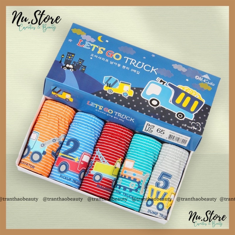 Set 5 Quần Lót Trẻ Em - Mẫu Xe Tải Let's Go Truck