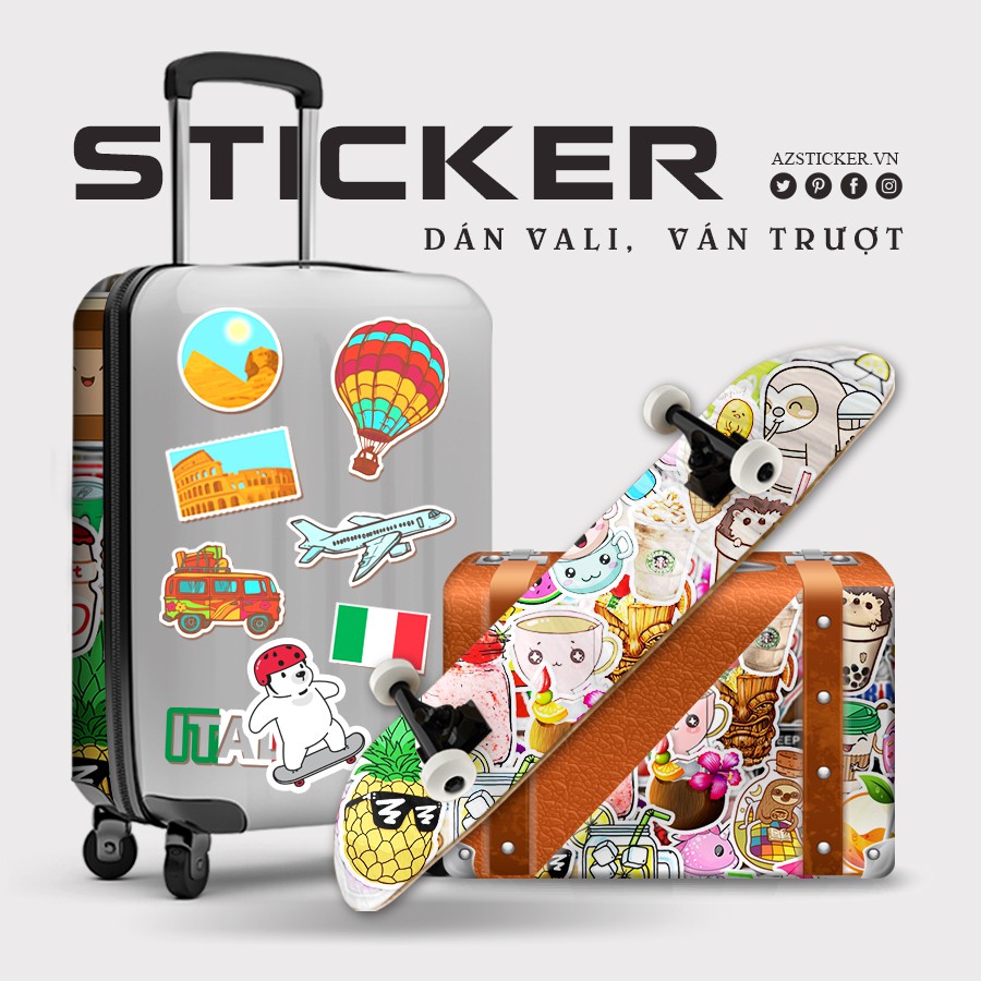 [Set 100+] Sticker Drink - Đồ Uống | Dán Nón Bảo Hiêm, Điện Thoại, Laptop, Bình Nước...Chống Nước, Chống Bay Màu