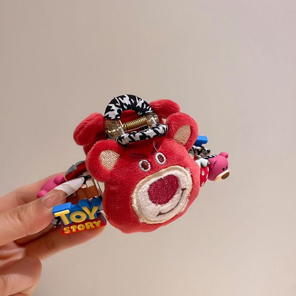 Kẹp tóc acrylic hình gấu dâu tây phong cách Hàn Quốc cổ điển cho nữ