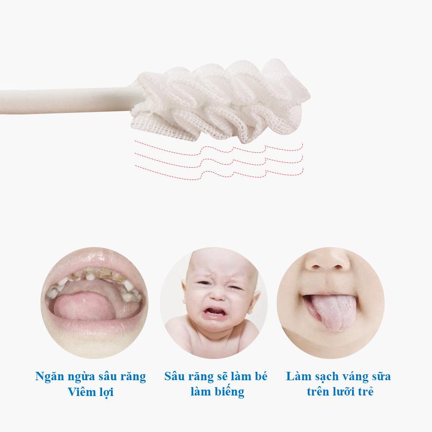 Que Tưa Lưỡi, Rơ lưỡi Vcoool Hộp 30 Que Cho Bé Tiện lợi, Tiệt trùng