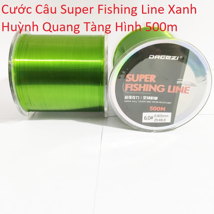 Cước Câu Cá Super Fishing Line Xanh Huỳnh Quang Tàng Hình 500m