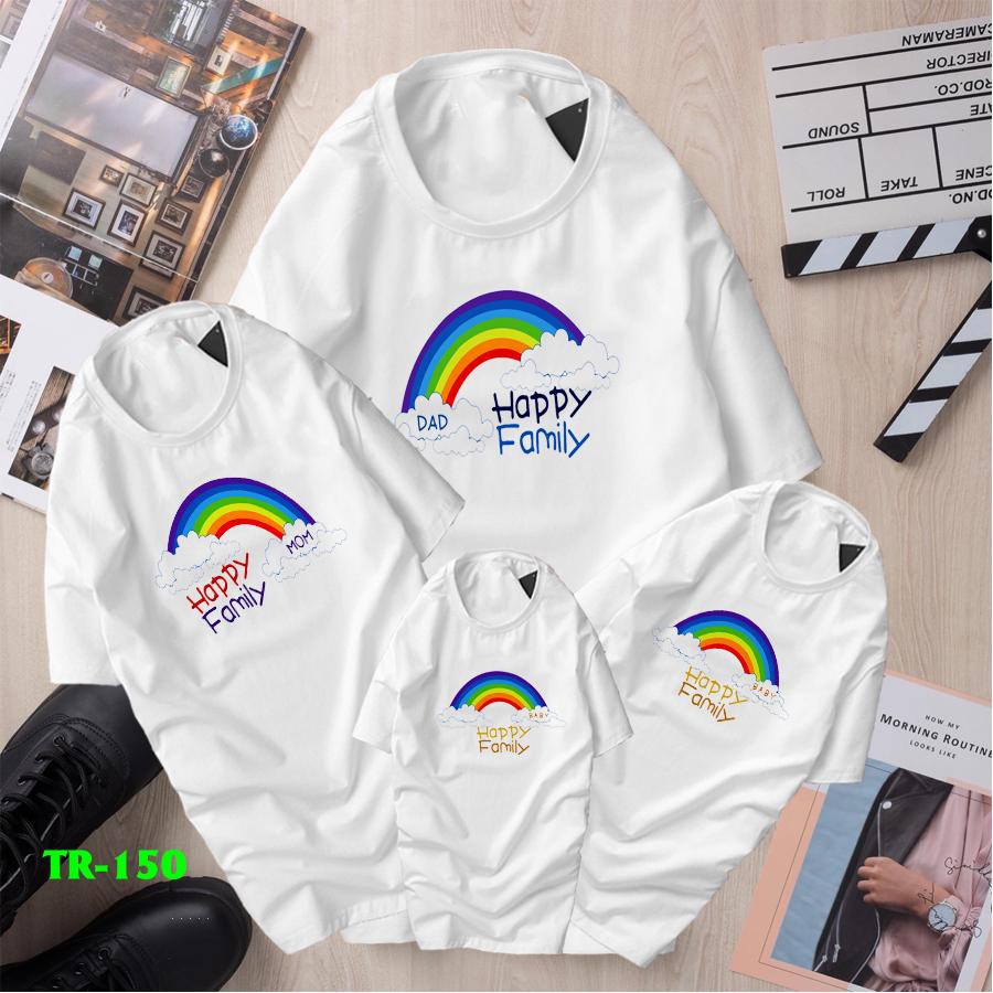 Combo áo thun gia đình ngắn tay in Happy Family TR-150