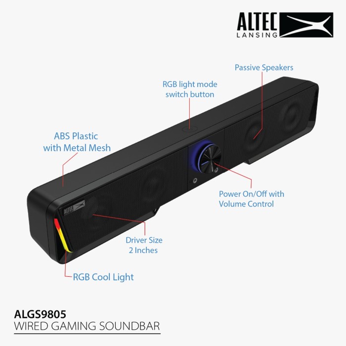 Loa Soundbar Altec ALGS9805 Có Đèn Led- Hàng chính hãng- Bảo Hành 06 Tháng