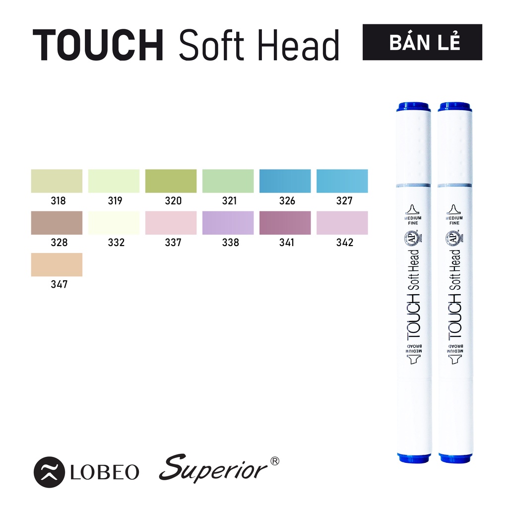 [Lỗ Store] Màu dạ TOUCH SOFT HEAD- Nhóm MÀU KHÁC 2