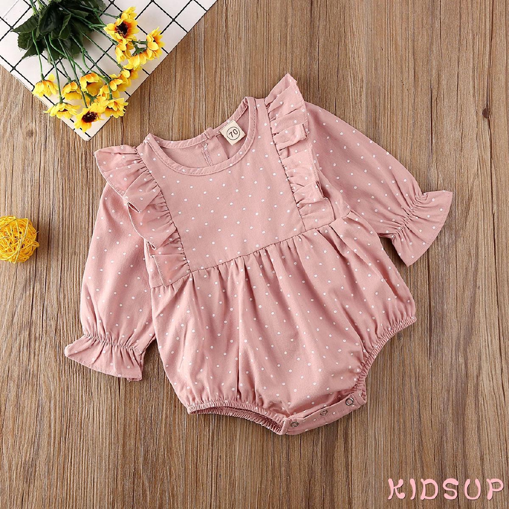 Jumpsuit Chất Cotton Phối Bèo Cho Bé Gái