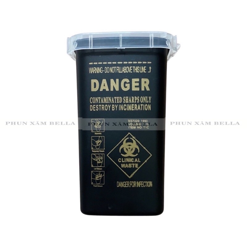 Hộp Đựng Kim Rác Thải Phun Xăm, Thùng Rác Mini, Hũ Đựng Kim Rác Thải Phun Xăm