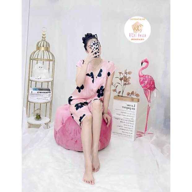 Đồ mặc nhà lửng, chất lụa freesize dưới 65 ký