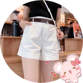 Quần short kaki dáng rộng kèm thắt lưng